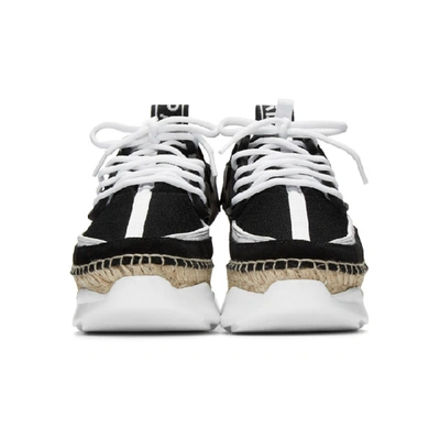 Shop Kenzo Black And White K-lastic Espadrille Sneakers In 99 Black