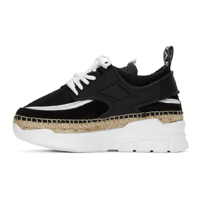 Shop Kenzo Black And White K-lastic Espadrille Sneakers In 99 Black