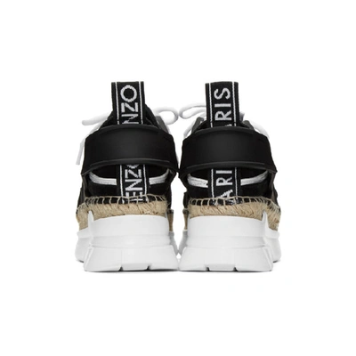 Shop Kenzo Black And White K-lastic Espadrille Sneakers In 99 Black