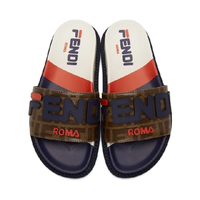 Shop Fendi Multicolor  Mania Slides In F14za Tab