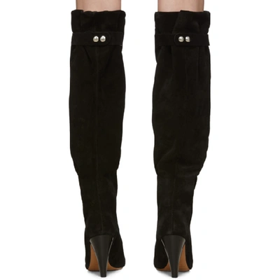 Shop Isabel Marant Black Suede Lacine Boots In 01bk Black