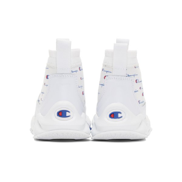 champion reverse weave white rally script sneakers
