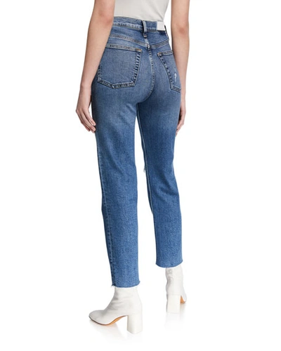 Shop Re/done Ultra High-rise Stovepipe Jeans In Vintage Indigo