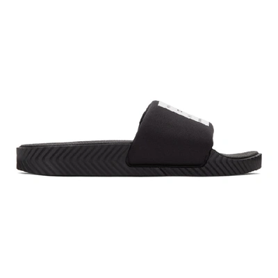 Adidas Originals By Alexander Wang Aw Adilette Lycra & Rubber Slide Sandals  In Core Black/ Core Bla | ModeSens