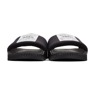 Shop Adidas Originals By Alexander Wang Black Lycra Adilette Sandals In Core Black