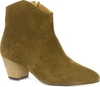 Isabel Marant Dicker 65 Olive Suede Ankle Boots In Beige