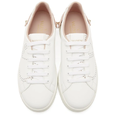 Shop Valentino White  Garavani Vlogo Backnet Sneakers