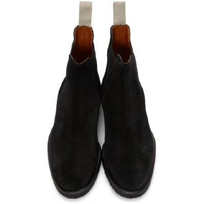 Shop Common Projects Black Suede Chelsea Boots In 7547 Black