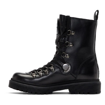 Shop Moncler Black Berenice Combat Boots In 999 Black