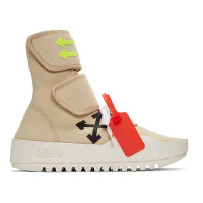 Shop Off-white Beige Moto Wrap Sneakers