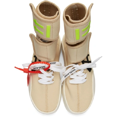 Shop Off-white Beige Moto Wrap Sneakers