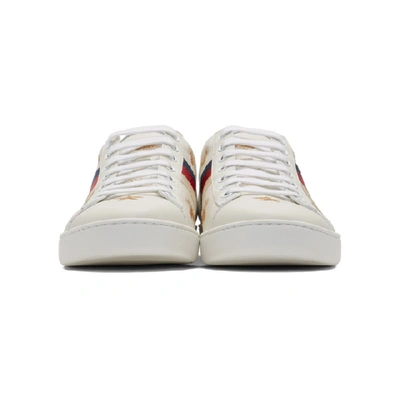 Shop Gucci Off-white Ace Bees & Stars Sneakers