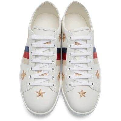 Shop Gucci Off-white Ace Bees & Stars Sneakers