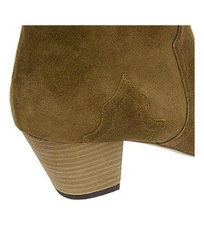 Shop Isabel Marant Dicker Suede Ankle Boots In Beige