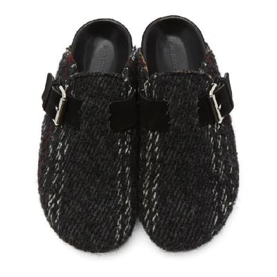 Shop Isabel Marant Black Wooly Striped Mirvin Slipper In 02fk Fblack