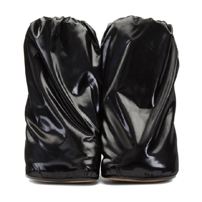 Shop Mm6 Maison Margiela Black Padded Covered Ankle Boots In T8013 Black