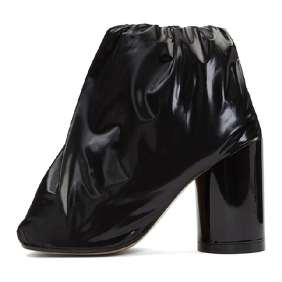 Shop Mm6 Maison Margiela Black Padded Covered Ankle Boots In T8013 Black