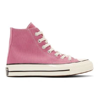 Shop Converse Pink Chuck 70 High Sneakers In Mag Famingo