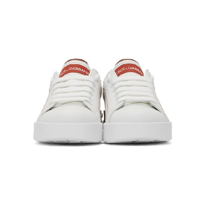 Shop Dolce & Gabbana White & Red Portofino Sneakers