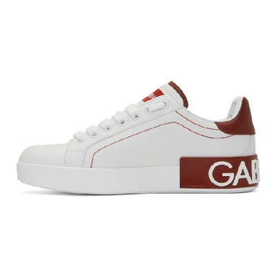 Shop Dolce & Gabbana White & Red Portofino Sneakers