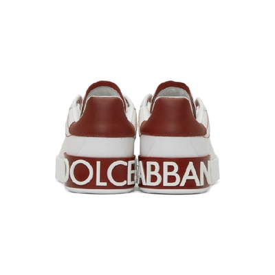 Shop Dolce & Gabbana White & Red Portofino Sneakers