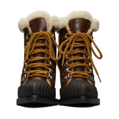 Shop Chloé Chloe Brown Lined Rylee Mountain Boots In 230 Brown