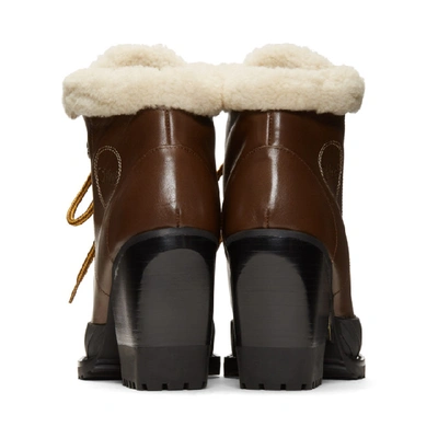 Shop Chloé Chloe Brown Lined Rylee Mountain Boots In 230 Brown