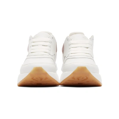 Shop Alexander Mcqueen White And Pink Oversized Runner Sneakers