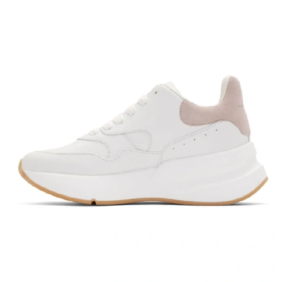 Shop Alexander Mcqueen White And Pink Oversized Runner Sneakers