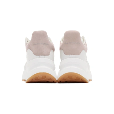 Shop Alexander Mcqueen White And Pink Oversized Runner Sneakers