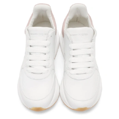 Shop Alexander Mcqueen White And Pink Oversized Runner Sneakers