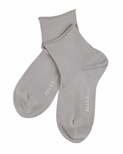 Shop Falke Cotton Touch Short Socks In Silver