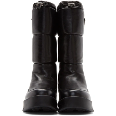 Shop Prada Black Leather Moon Boots