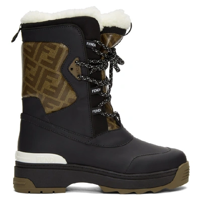 Shop Fendi Black Ski Boots In F16zf Multi