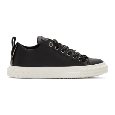 Shop Giuseppe Zanotti Black Leather Blabber Sneakers