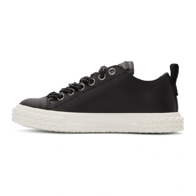 Shop Giuseppe Zanotti Black Leather Blabber Sneakers