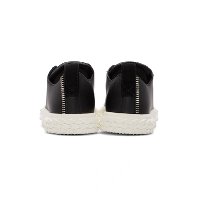 Shop Giuseppe Zanotti Black Leather Blabber Sneakers