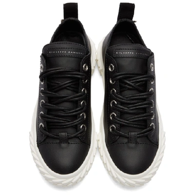 Shop Giuseppe Zanotti Black Leather Blabber Sneakers