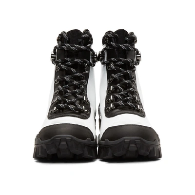 Shop Moncler White & Black Helis Boots In 002 White