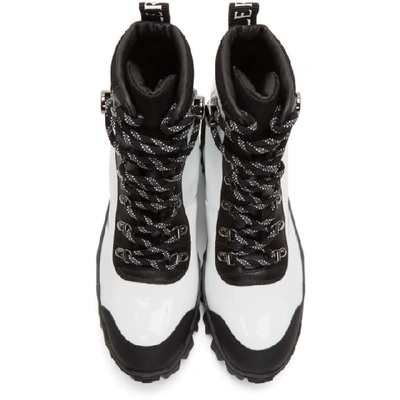 Shop Moncler White & Black Helis Boots In 002 White