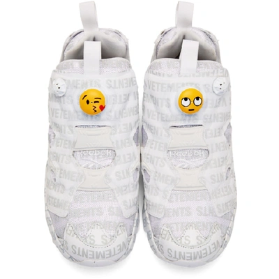 Shop Vetements White Reebok Classics Edition Logo Emoji Instapump Fury Sneakers