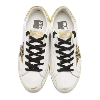 Shop Golden Goose White Gold Tab Super Star Sneakers