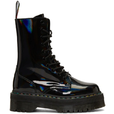 Shop Dr. Martens' Dr. Martens Black Rainbow Jadon Hi Boots