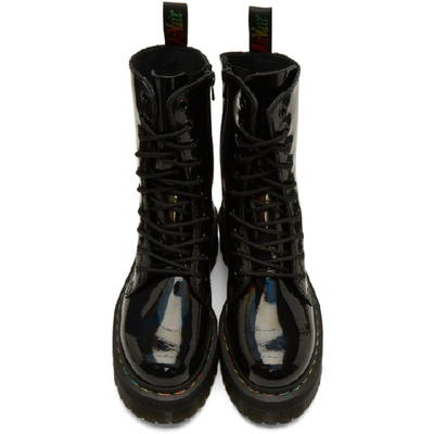 Shop Dr. Martens' Dr. Martens Black Rainbow Jadon Hi Boots