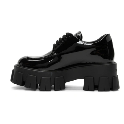 Shop Prada Black Monolith Atent Derbys