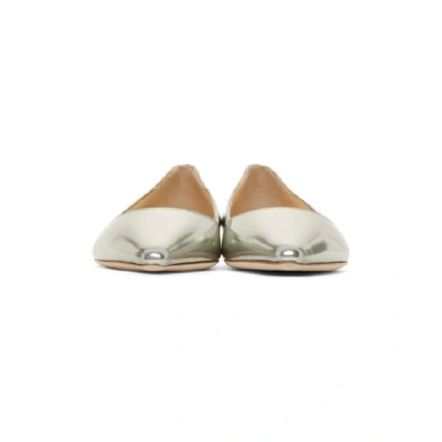 Shop Jimmy Choo Silver Mirror Romy Flats