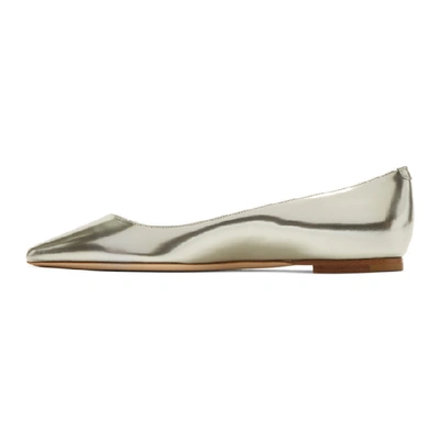 Shop Jimmy Choo Silver Mirror Romy Flats