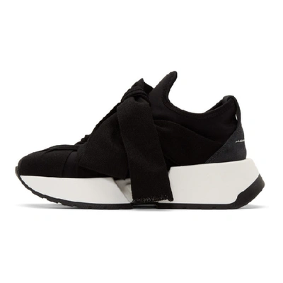 Shop Mm6 Maison Margiela Ssense Exclusive Black Bow Flare Sneakers In 965blkdgblk