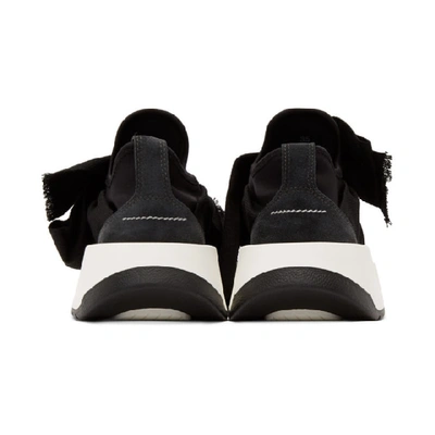 Shop Mm6 Maison Margiela Ssense Exclusive Black Bow Flare Sneakers In 965blkdgblk