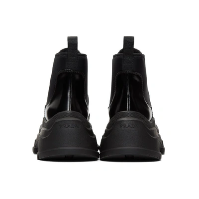 Shop Prada Black Chunky Sole Chelsea Boots